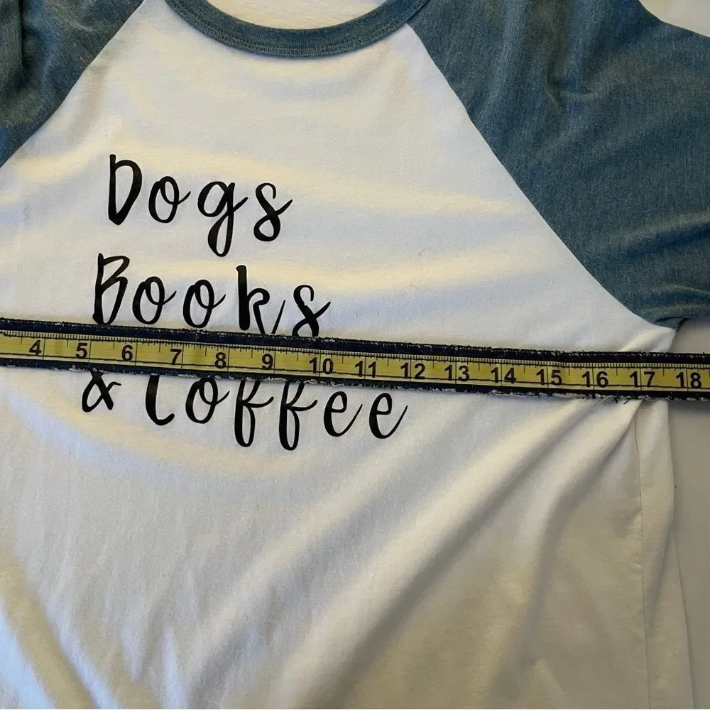 Blue and White Raglan Sleeve Shirt
